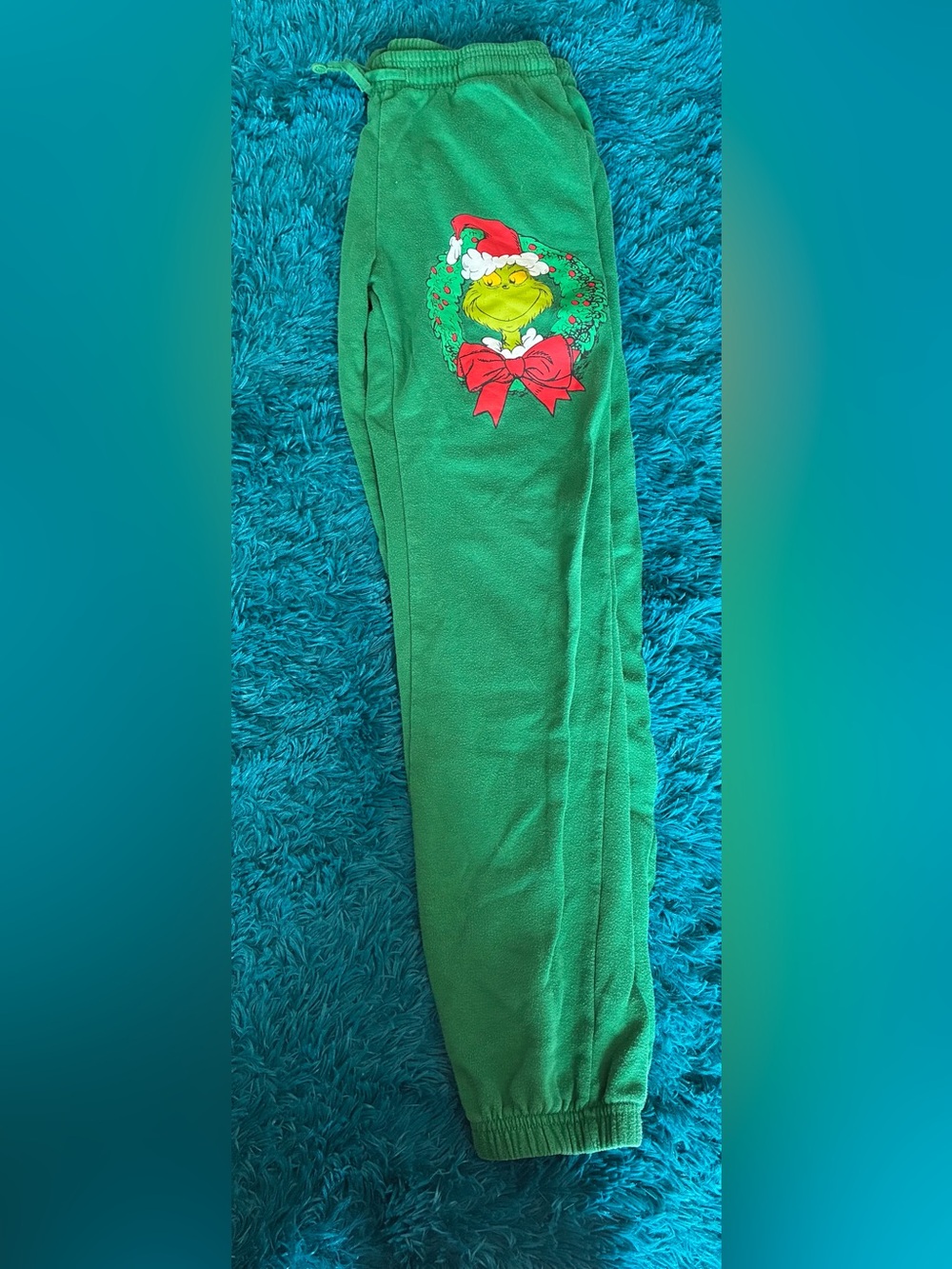 Mens Small Grinch Sweat Pants Green